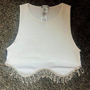 Zara White Sparkle Top